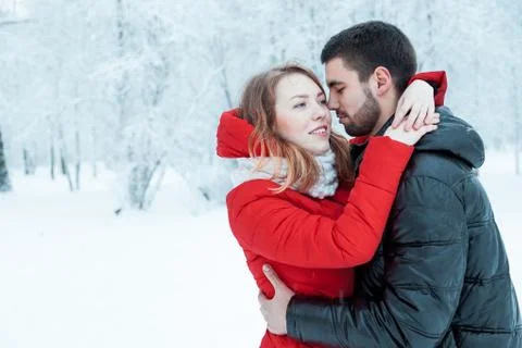 Young couple resting in park Stock Photos