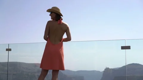 Young couple saying goodbye, breaking up on terrace  Stock Footage 74921818