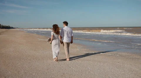 Young couple on the seaside Stock Footage 51305747