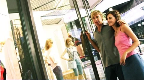 Young Couple Shopping Stock Footage 43685483