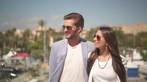 Young couple on sightseeing tour Stock Footage 62707751