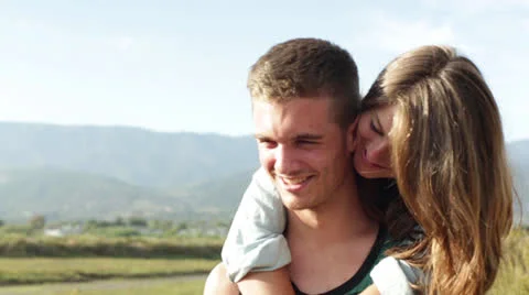 Young Couple Slow Motion Natural Setting Stock Footage 24791693