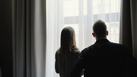 Young couple spending their first minutes in new apartment Stock Footage 120944024
