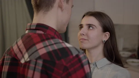 Young couple spends time together at home during quarantine. quarantine mood Vidéo 147685134