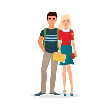 Young couple student Ilustração Stock