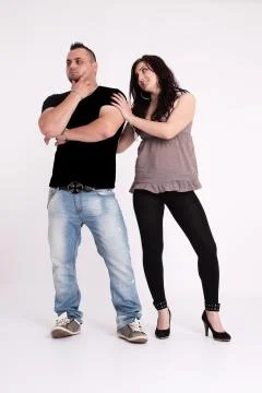 Young couple in studio Stock Photos