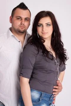 Young couple in studio Stock Photos