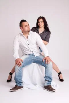 Young couple in studio Stock Photos