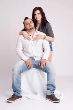 Young couple in studio Stock Photos