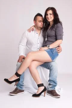 Young couple in studio Stock Photos