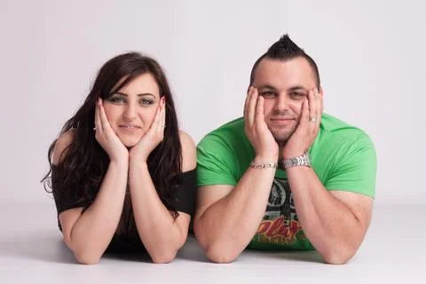Young couple in studio Stock Photos