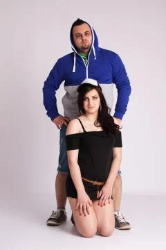 Young couple in studio Stock Photos