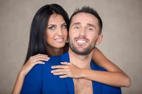 Young couple in the studio Fotos de archivo