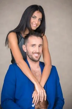 Young couple in the studio Stock-Fotos