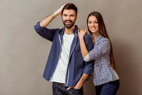 Young couple in the studio Stock Photos