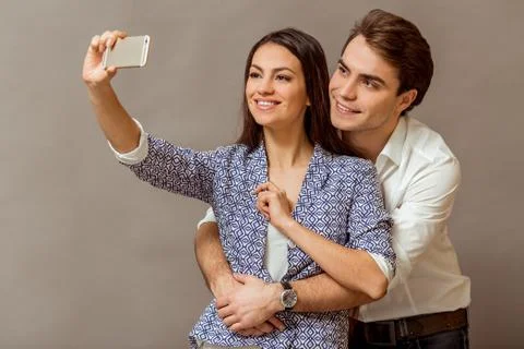 Young couple in the studio Stock Photos