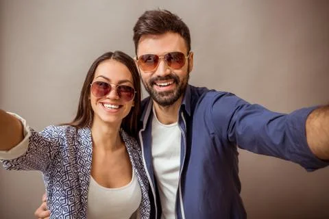 Young couple in the studio Stock Photos