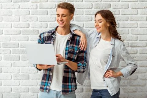 Young couple in the studio Stock Photos