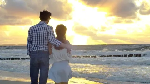 Young Couple at Sunset Stock Footage 69215191