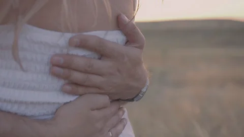 Young couple at sunset Stock Footage 87167737