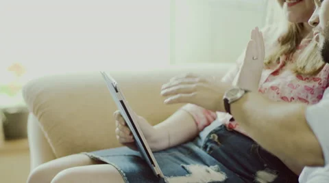 Young couple talking on Skype Stock Footage 66525770