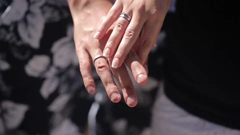 Young couple touching each other hands Stock Footage 72392004