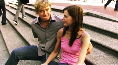 Young Couple in Town Stock Footage 43685424