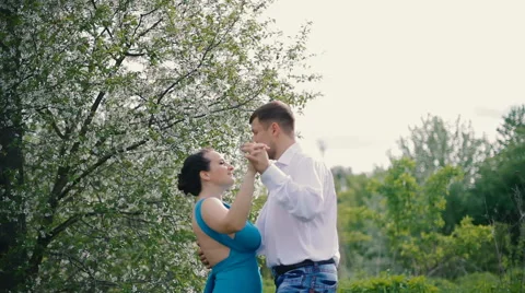 Young couple training dance outdoors Stock-Footage 65469120