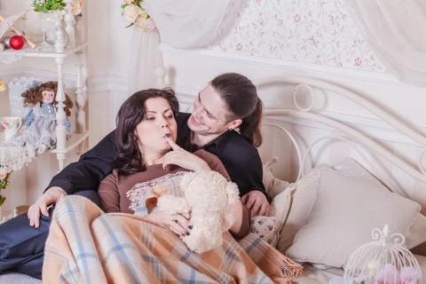 Young couple trying pregnant Stock Photos