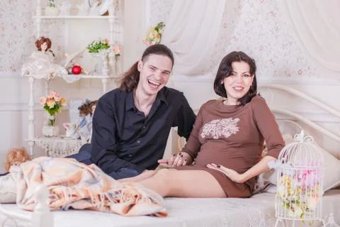 Young couple trying pregnant Stock Photos