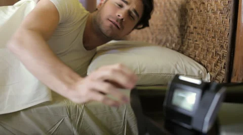 Young couple waking up Stock Footage