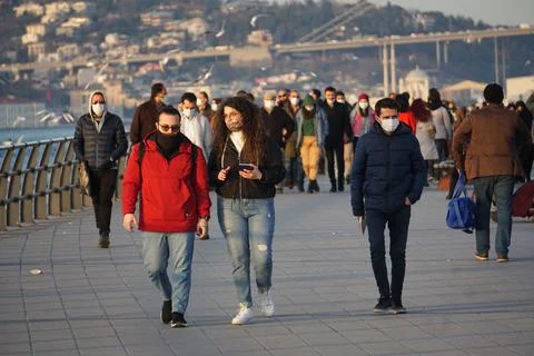 Young couple walking Stock Photos