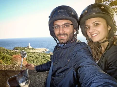 Young couple while taking a Selfie Stock Photos