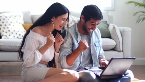 Young couple working at modern at home office. Stock Footage 165723028