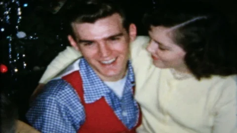 Young couples show their affection for each other 1950s family home movie 5958 Stock Footage 126251691