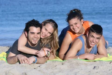 Young couples on vacation Stock Photos