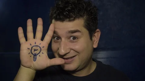 Young creative business man presenting a creative concept idea advertising Stock Footage 86700547