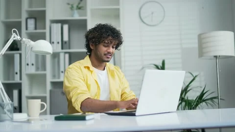 Young creative entrepreneur prepares a startup project for a presentation finds  Stock Footage 235486208