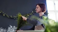 Young Creative Woman In A Flower Shop. A Startup Of Florist Business. Stock Footage