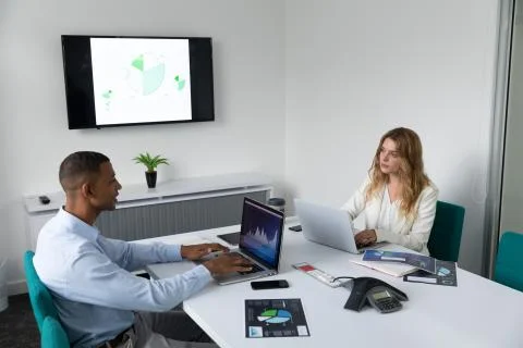 Young creatives working in a modern office Fotos Stock