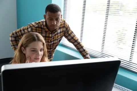 Young creatives working in a modern office Fotos Stock