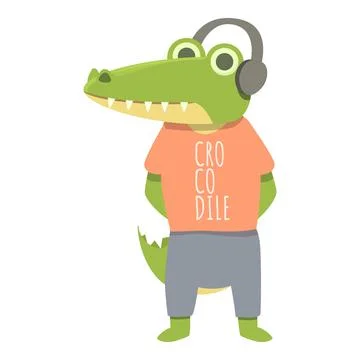 Young crocodile icon cartoon vector. Jungle animal Stock Illustration