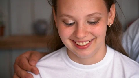 Young cute girl eats Stock Footage 106184273