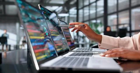 Young Cybersecurity Analyst Monitors Network Threats Using Advanced Software  Stock Photos