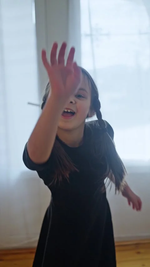 A Young Dancer Beautifully Expressing Deep Emotion While Adorned in a Stunning Stock Footage 304678879