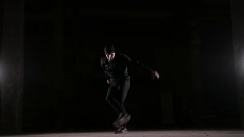 Young dancer dancing break dance, hip hop, street dancing in the studio, isolate Stock Footage 121514977