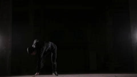 Young dancer dancing breakdance, hip hop, street dancing in the studio, isolate 스톡 동영상 121515002