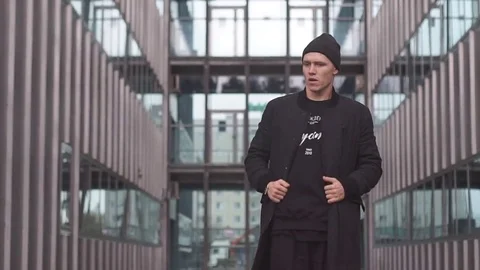 Young dancer dancing with cityscape on the background Stock Footage 69987311