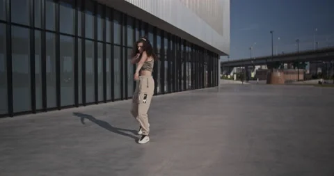 Young dancer during performance on city street Stock Footage 209580013