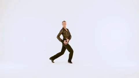 A young dancer men moves very beautifully on a white background. Video stock 81468618
